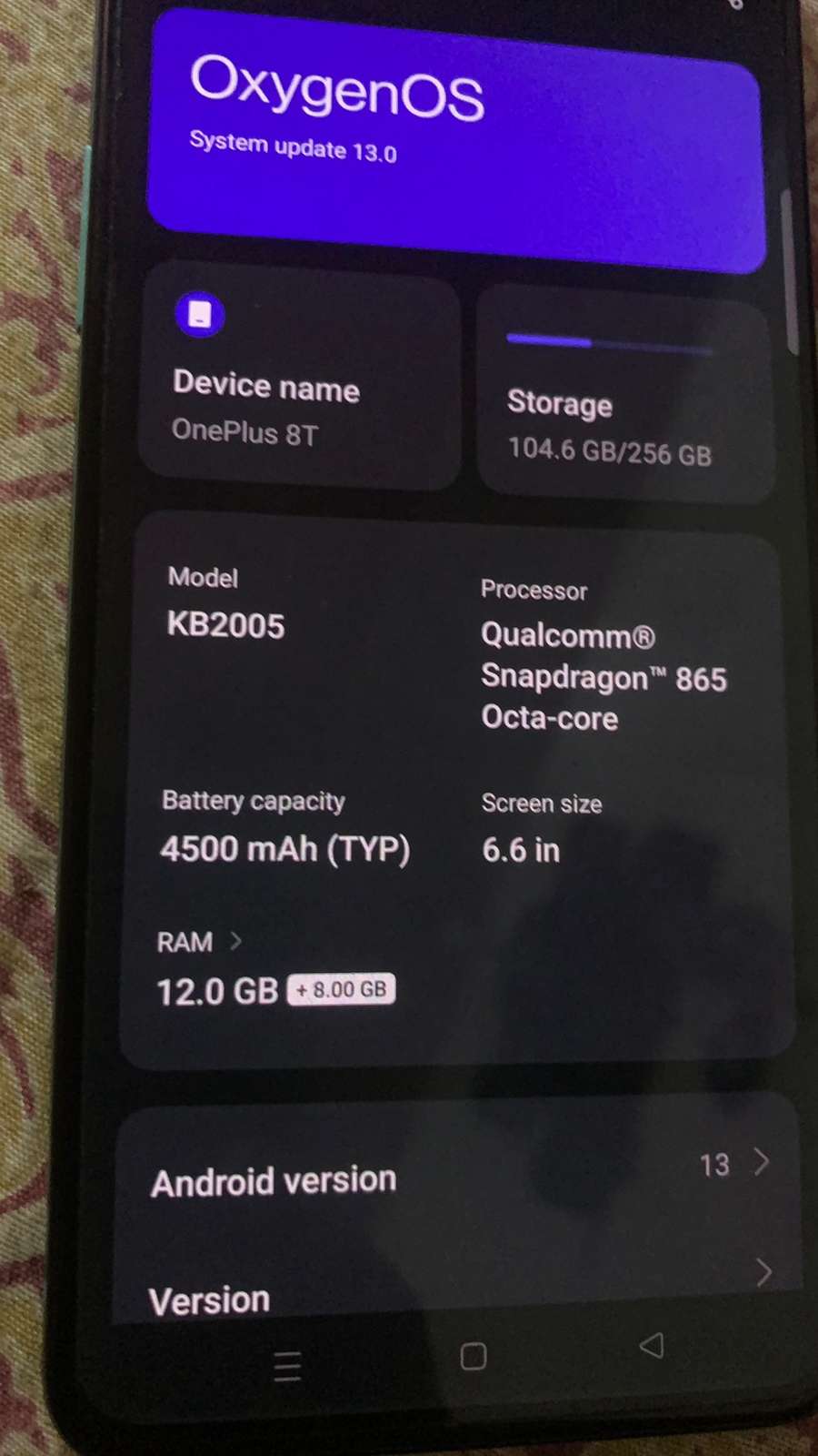 Oneplus 8T 12/256 KB2005 - www.lanecert.com